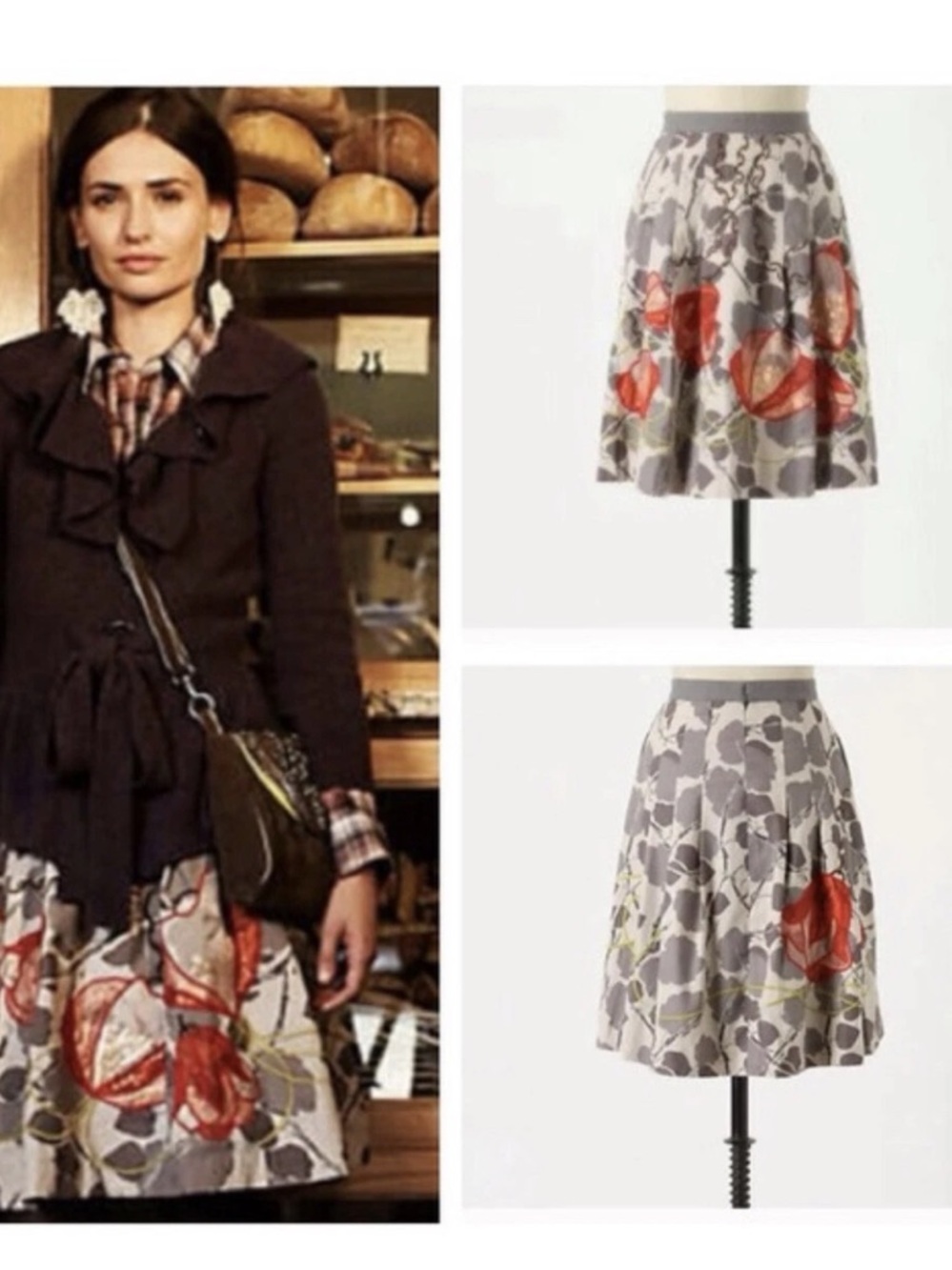 NWT Anthropologie Floreat Embroidered Floral Skirt Sequin Appliqué Boho Size 4 - Picture 4 of 10